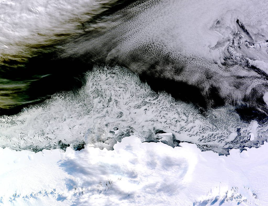 Sea Ice Off East Antarctica's Princess Astrid Coast. Credit: NASA/Jeff Schmaltz, LANCE/EOSDIS Rapid Response