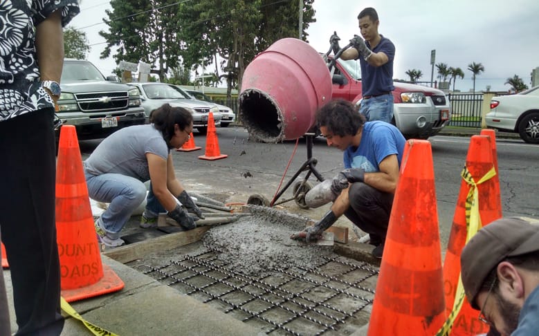PISCES and Partners Pour Experimental Lunar Sidewalk in Hawaii