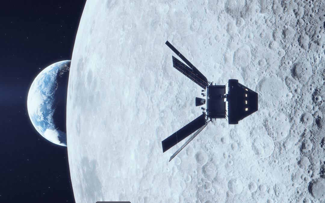 NASA Orion spacecraft orbiting Moon
