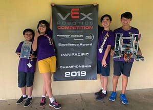 Students of the Waiākea Intermediate School robotics team will compete in the VEX Robotics World Competition in April. Credit: Hawaiian Electric