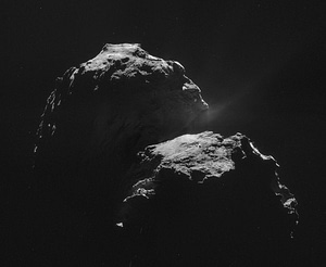 Comet 67P captured by the Rosetta spacecraft on Nov. 4, 2014.  Credit: ESA.  