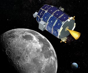 Artist rendering of LADEE orbiting the Moon (Image Courtesy: NASA)