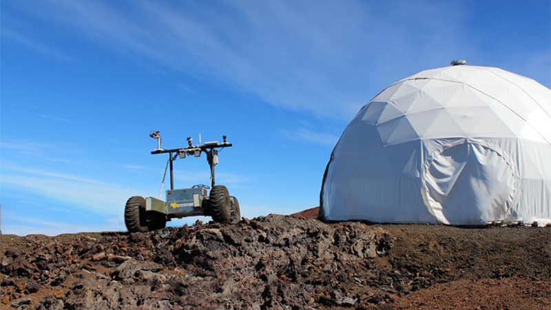 Helelani rover at HI-SEAS habitat on Mauna Loa